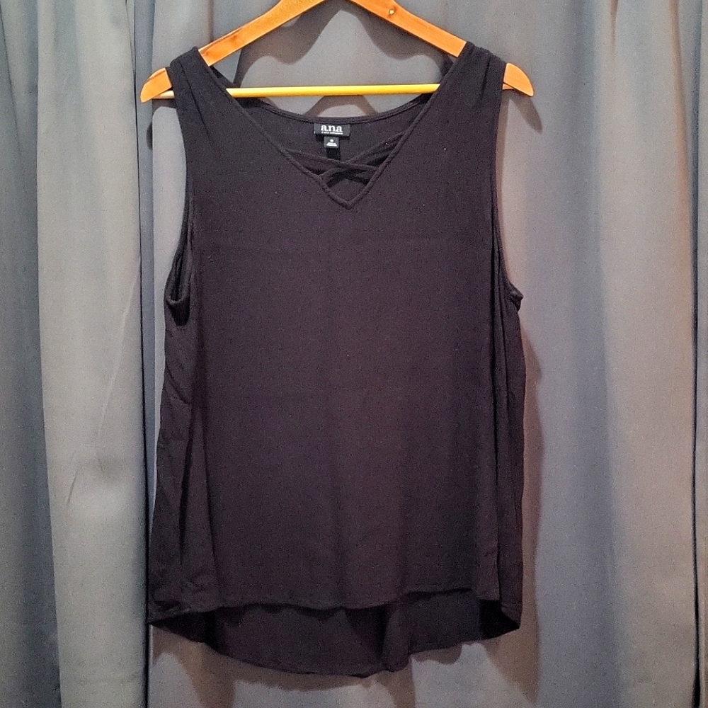 A.N.A. WOMEN'S BLACK TANK. MED